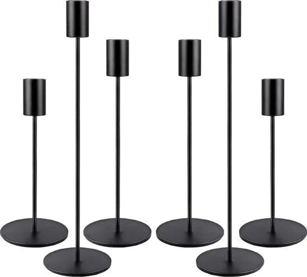 Déco Table stable avec ce Lot de 6 Bougeoirs Noirs Vintage en Métal