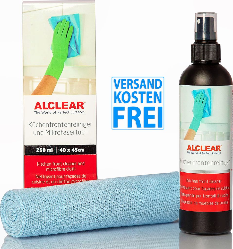 ALCLEAR 721KR Küchenfrontenreiniger 250ml + Mikrofasertuch Produktbild 