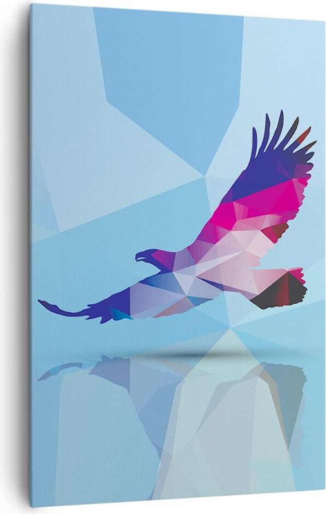 Bild auf Leinwand - Leinwandbild - Einteilig - Eagle Illustration modern Grafik - 80x120cm - Wand Bild - Wandbilder - Leinwanddruck - Wanddekoratio...