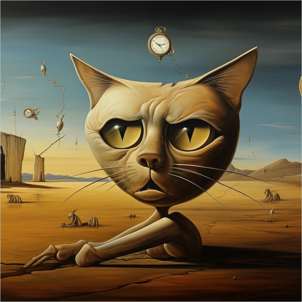 Wallario selbstklebende Möbelfolie/ Tischdecke für Innen und Außen, Größe: 90 x 90 cm - Katze als Zeitwächter
