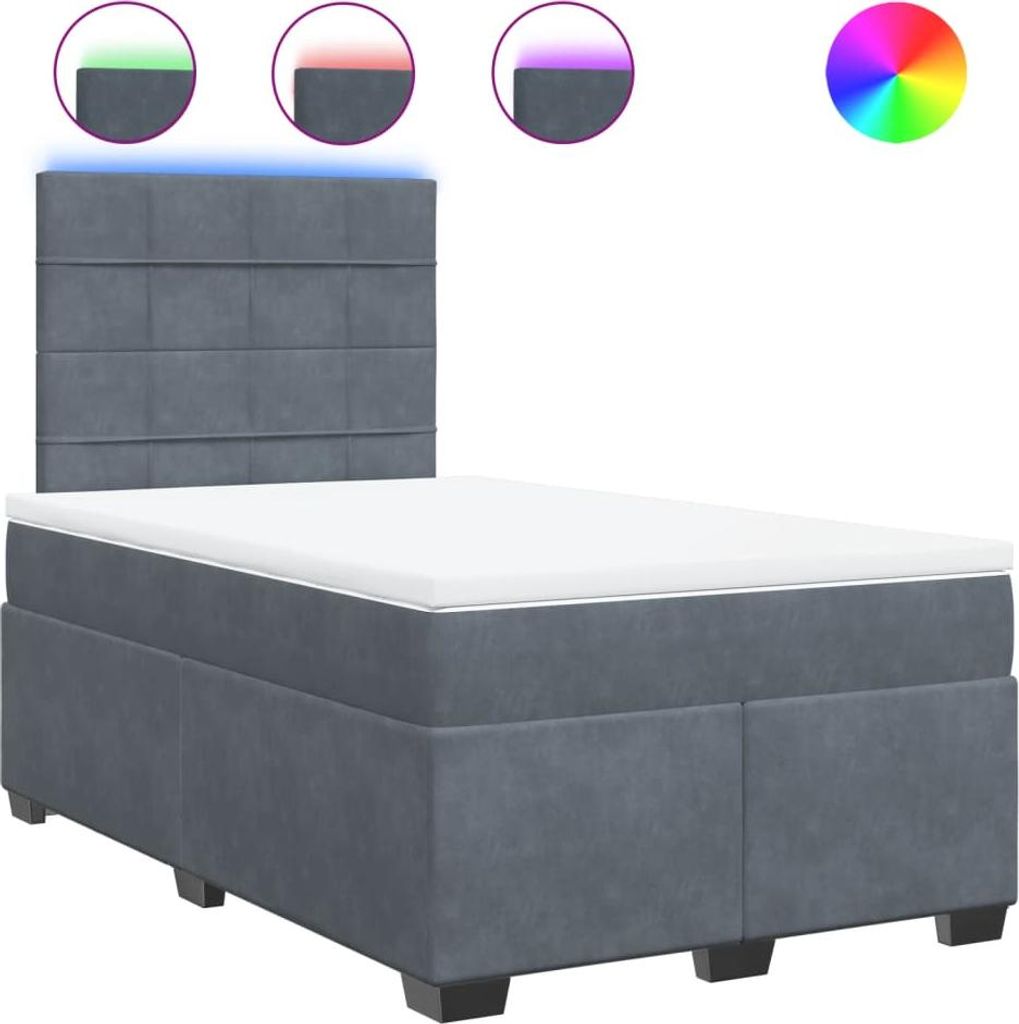vidaXL Postel Boxspring s matrací Dark Grey 120x200 cm Obrázek produktu 