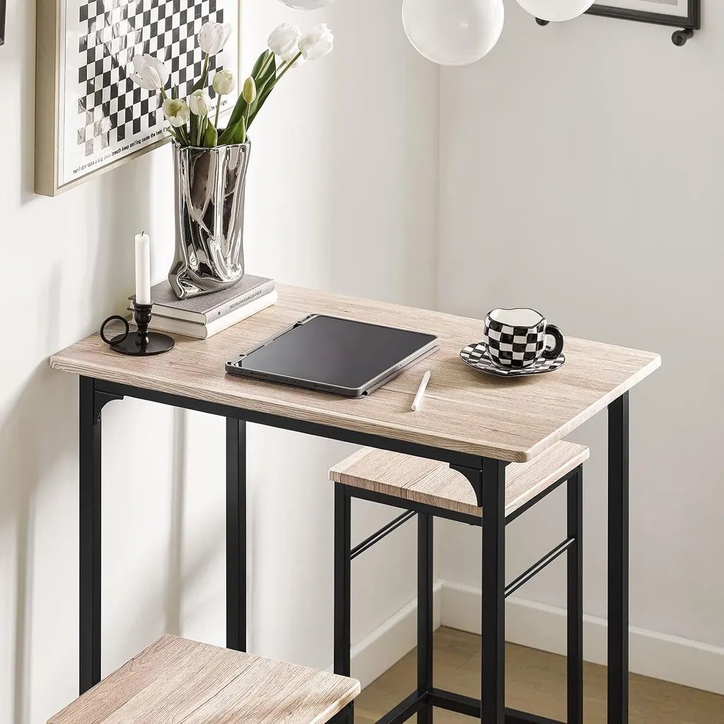 Petite Table de Bistrot avec Rangement Chaises pour Espace Restreint - 2