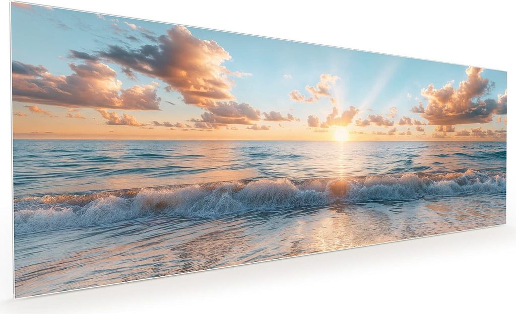Küchenrückwand Spritzschutz Glas mit Motiv Strand Sonnenuntergang 40 x 40 cm