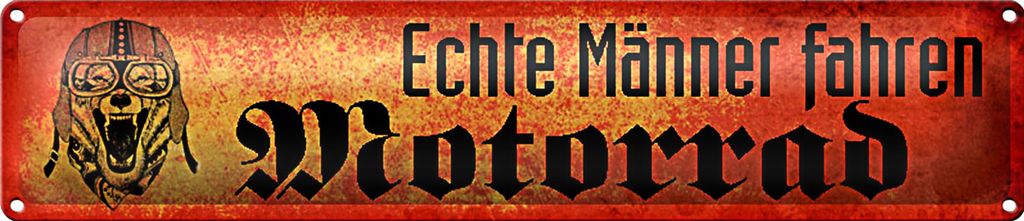 Blechschild Spruch 46x10cm echte Männer fahren Motorrad Dekoration