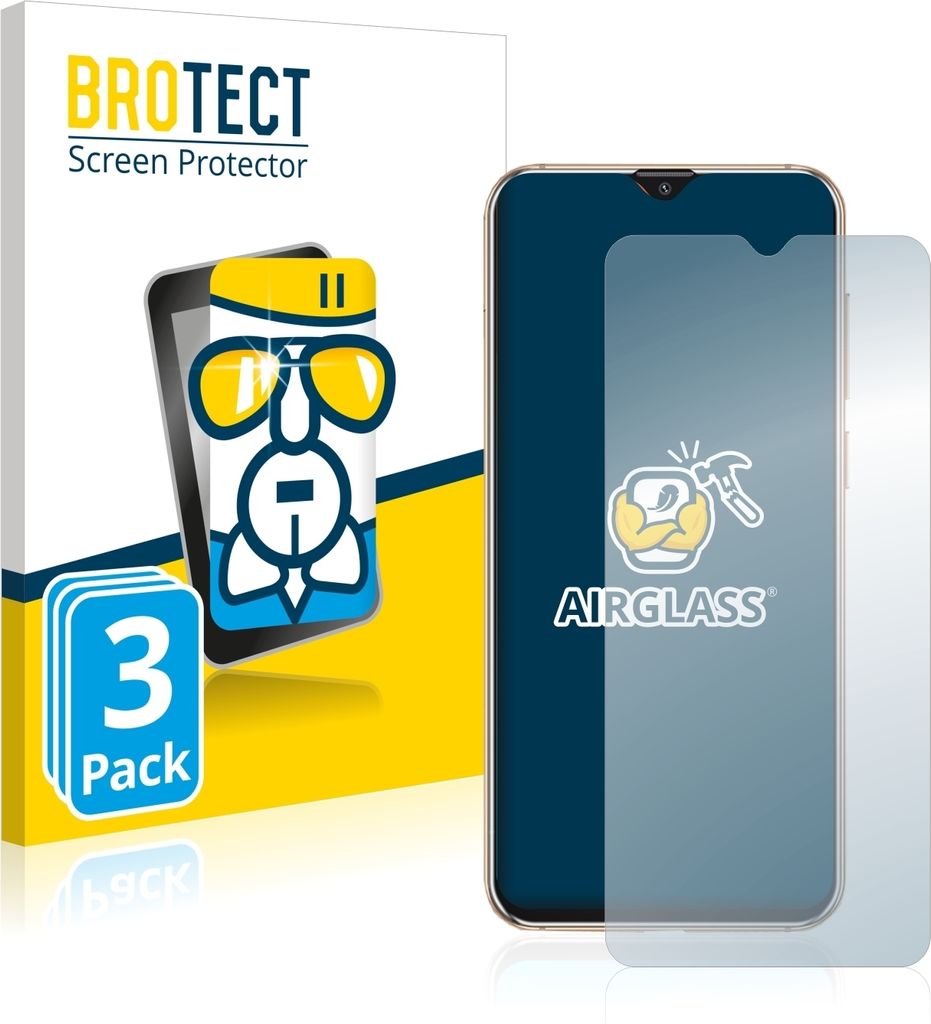 3x BROTECT Schutzglas für Cubot X20 Pro Schutzfolie Panzer Folie Glas Display Schutz klar