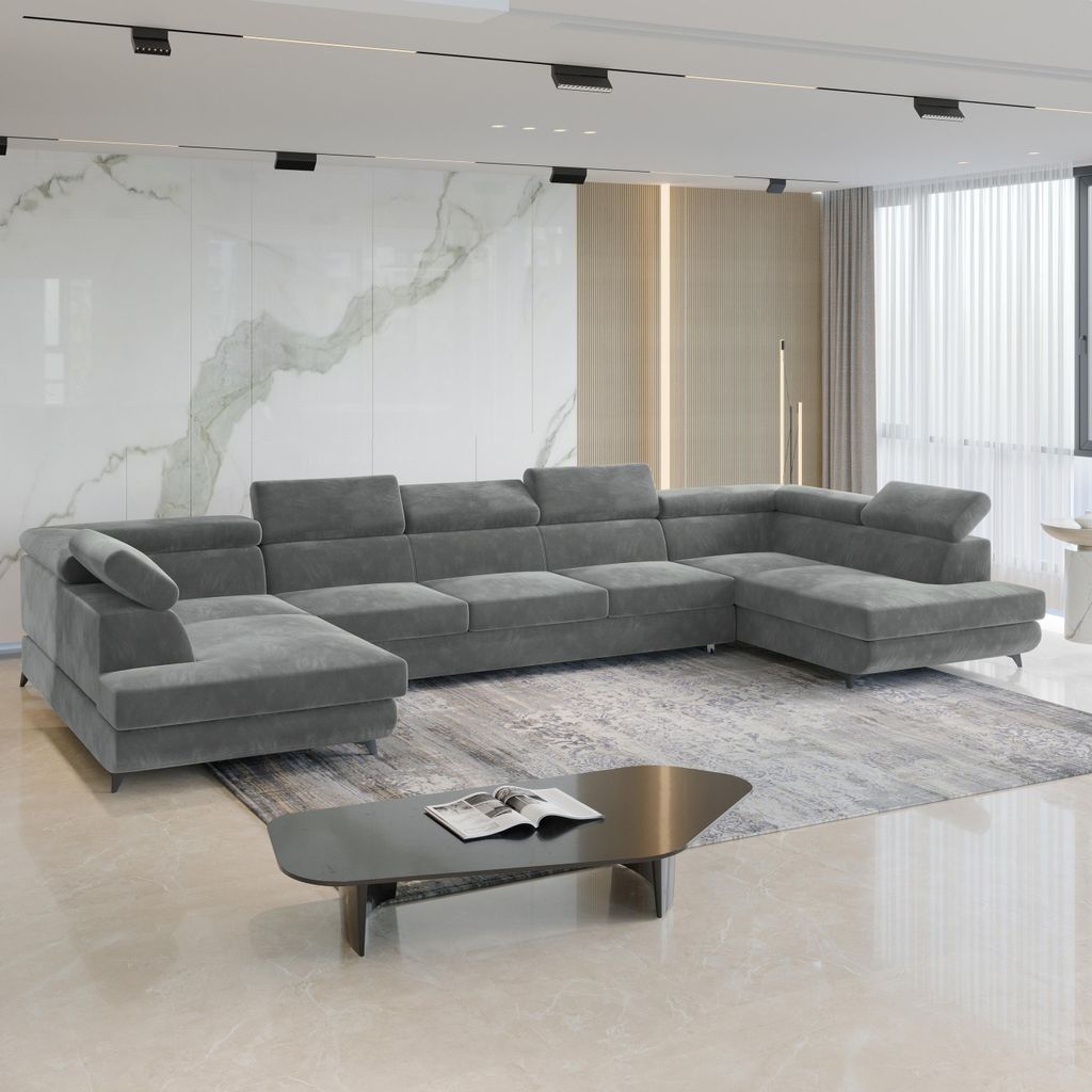 Masseno Ecksofa URMANO mit Schlaffunktion U-Form, Sofa mit Produktbild 