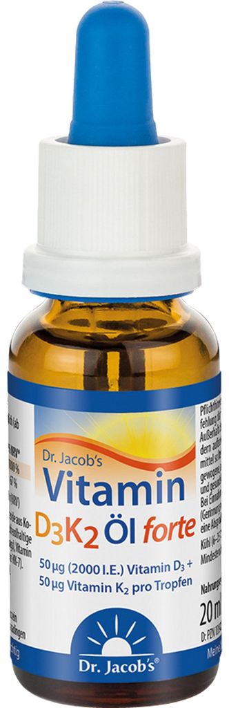 Olio di vitamina D3k2 forte 2000 U.I. D3+K2 Dr.Jacob's 20 Immagine del prodotto 
