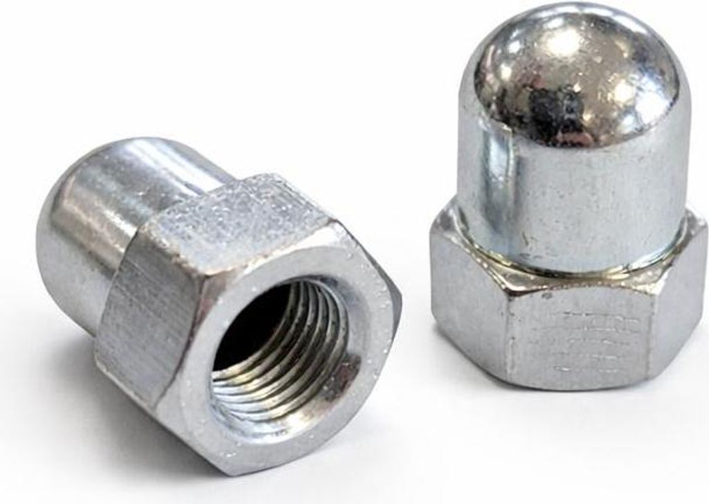 2x Hutmutter FG 9,5 silber Achsmutter Edelstahl SW15 Produktbild 