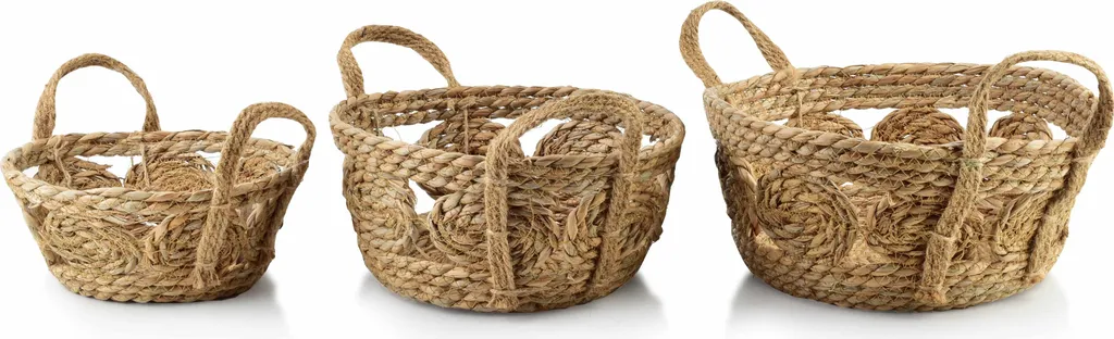 Panier de rangement 3pcs Bali pour organisation salon et salle de bain