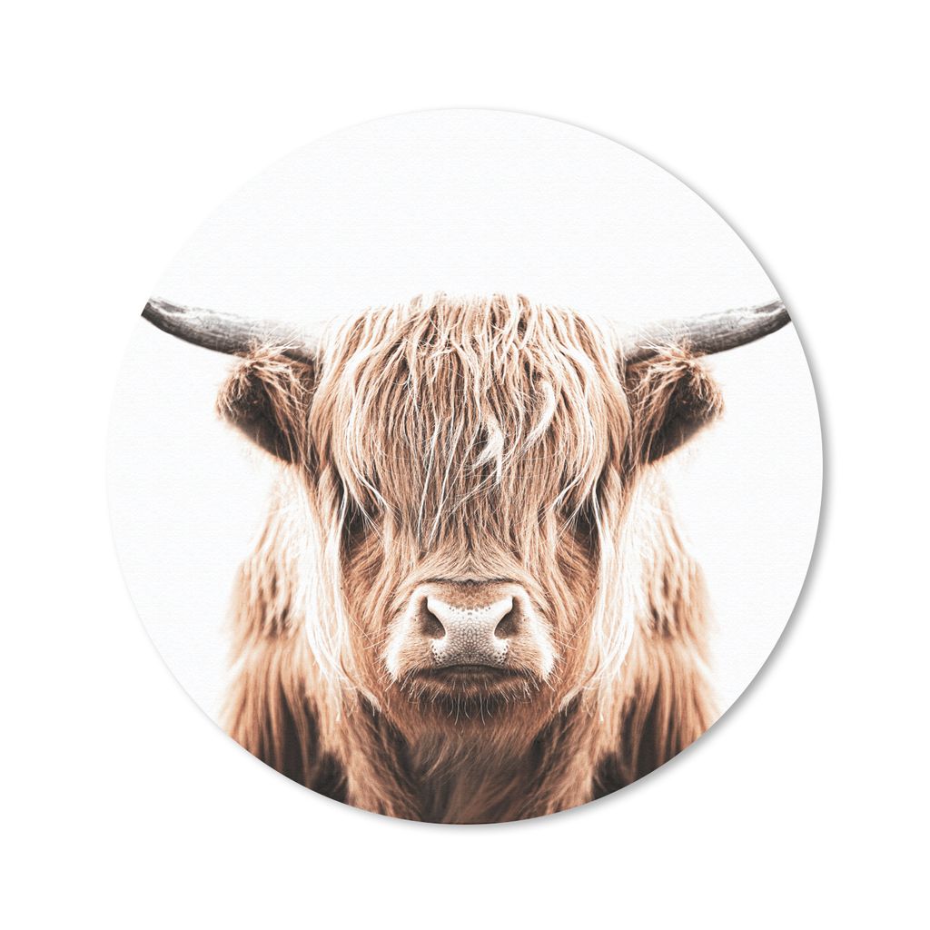 MuchoWow Mauspad Mousepad Tiere - Schottischer Highlander - Kuh 50x50 cm - Mousepads - Maus Mat - Pad - Mausunterlage - Vinyl