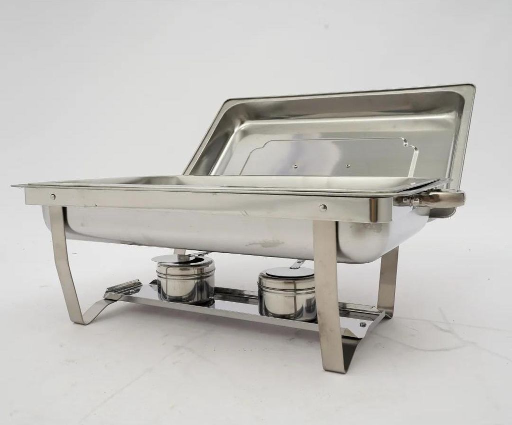 Buffetwärmer & Speisenwärmer - Chafing Dish - 9 l Fassungsvermögen - Edelstahl - Für Catering & Party - Schwarz