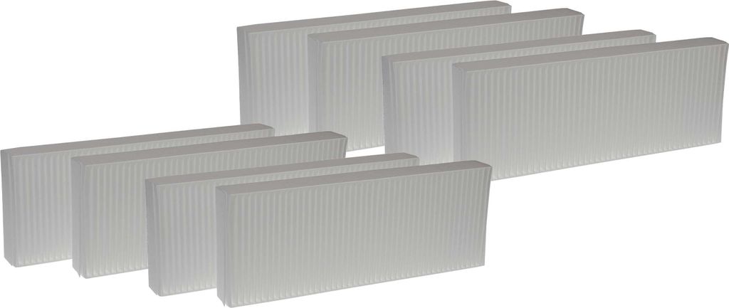 vhbw Filterset kompatibel mit Zehnder Paul Novus 300, 450 Lüftungsgerät - Luftfilter G4 / F7 (8 Stück), 48 x 18 x 10 cm, Weiß