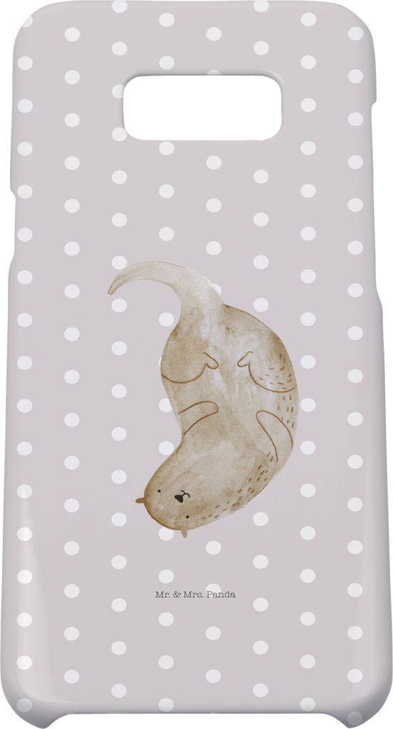 Mr. & Mrs. Panda Samsung Galaxy S8 plus Handyhülle Otter Kopfüber - Grau Pastell - Geschenk, Cover, Niedlich, Seeotter, Süß, Hülle, Handycover...