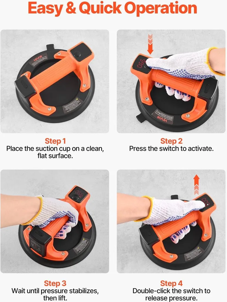 Outil de levage électrique pour dalles et granit, ventouse de 203 mm