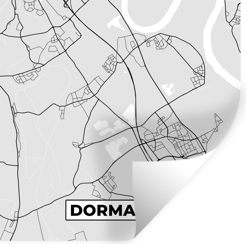 MuchoWow Wandtattoo Wandsticker Wandaufkleber Karte - Deutschland - Dormagen - Stadtplan 30x30 cm Selbstklebend und Repositionierbar - Reposition...