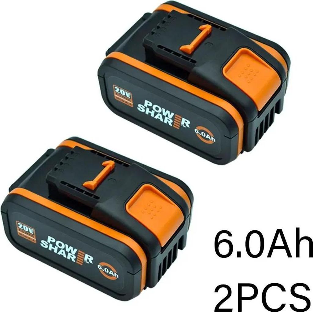 Ersatzakku 20V - Li-Ion - 6 Ah 2er-Pack - Kompatibel mit WA3553 - Nur Akkus - Rosa