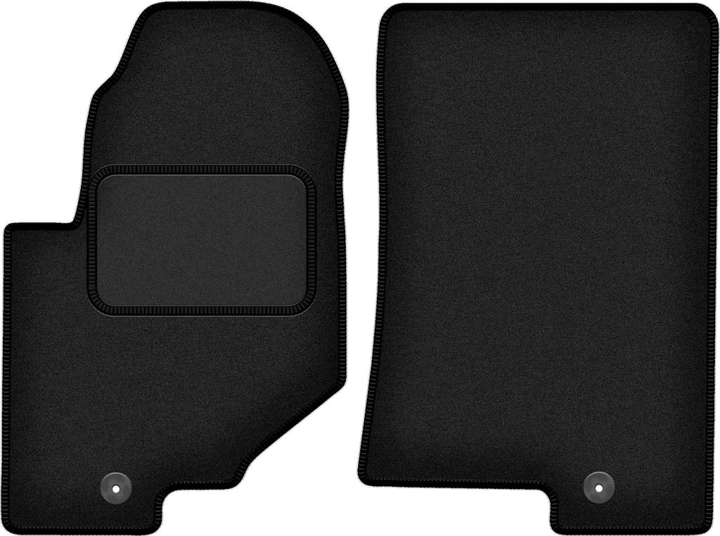 Velours-Fußmatten Vorne passend für SsangYoung Rexton IV (SUV, Bj. 2017-) – schwarz, passgenau, mit Befestigungen set 2 Stk. - STANDARD
