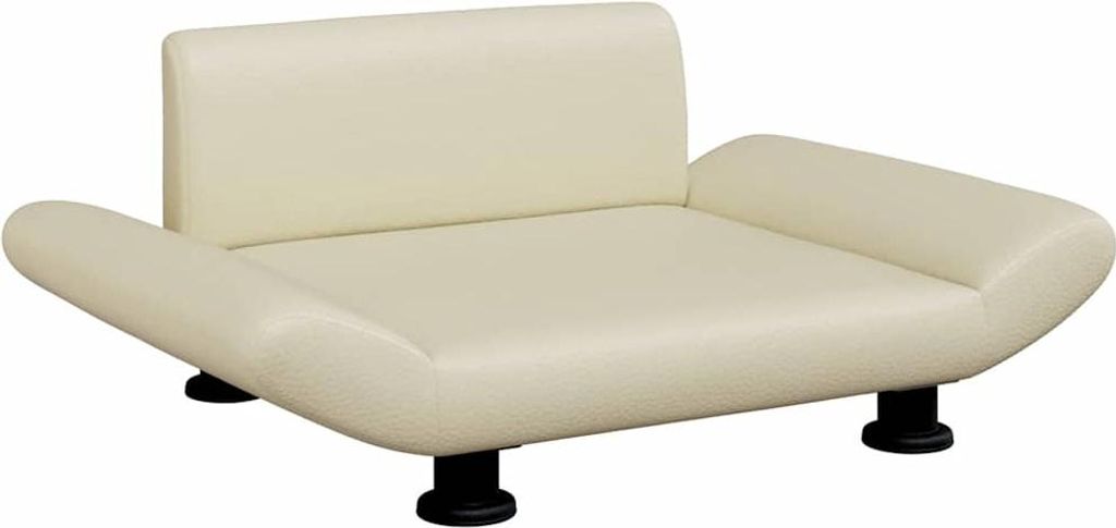 vidaXL Pelech pre psov krémový 70x45x28 cm Imitácia kože Obrázok produktu 