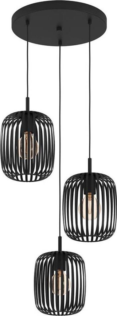 Hängeleuchte ROMAZZINA E27 3X40W Stahl schwarz H:110cm Produktbild 