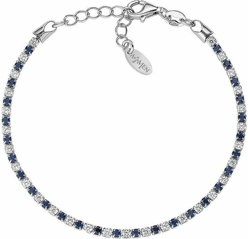Sautoir Collier Femme Amen en Argent avec Pendentif Perle Bleue Marine
