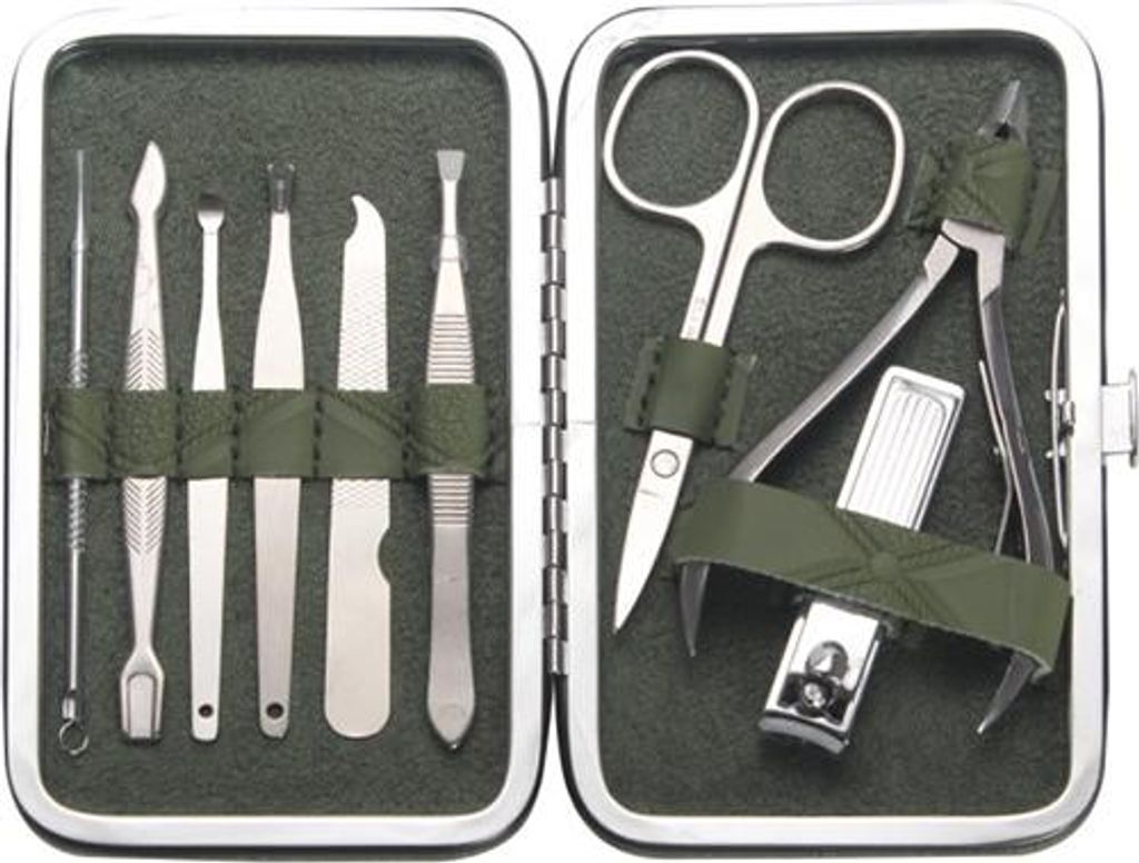 INF 9-teiliges Nagelknipser-Set aus Edelstahl - Maniküre & Pediküre Set