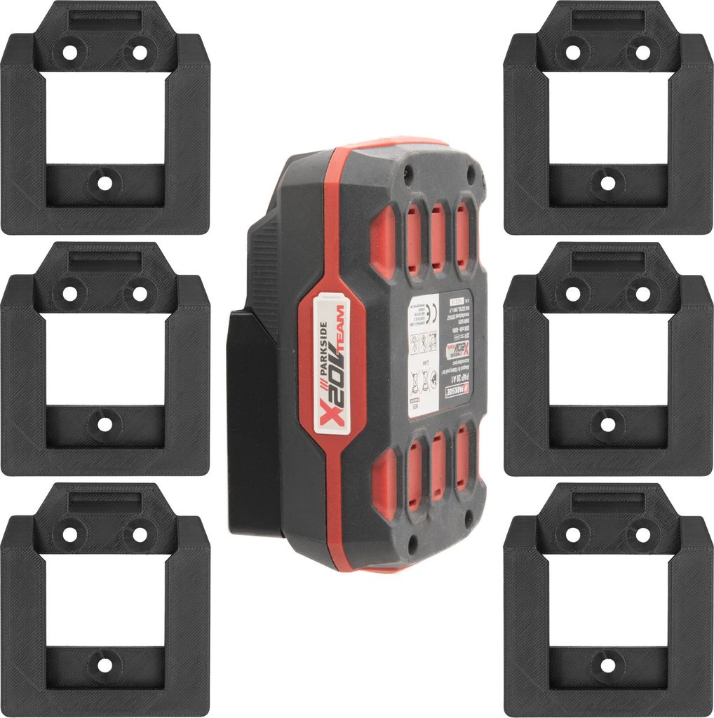 6x Akku Halter für Parkside 20V Halterung Akkus Wandhalter Produktbild 