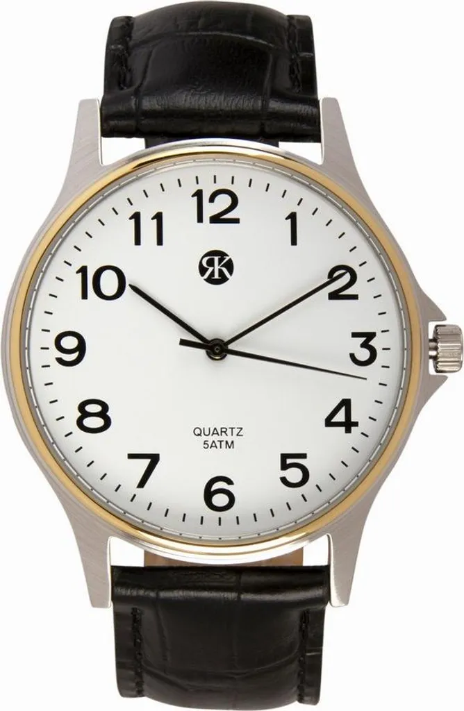Montre Homme Rk Brussels RK1982 avec Bracelet en Cuir Noir Véritable