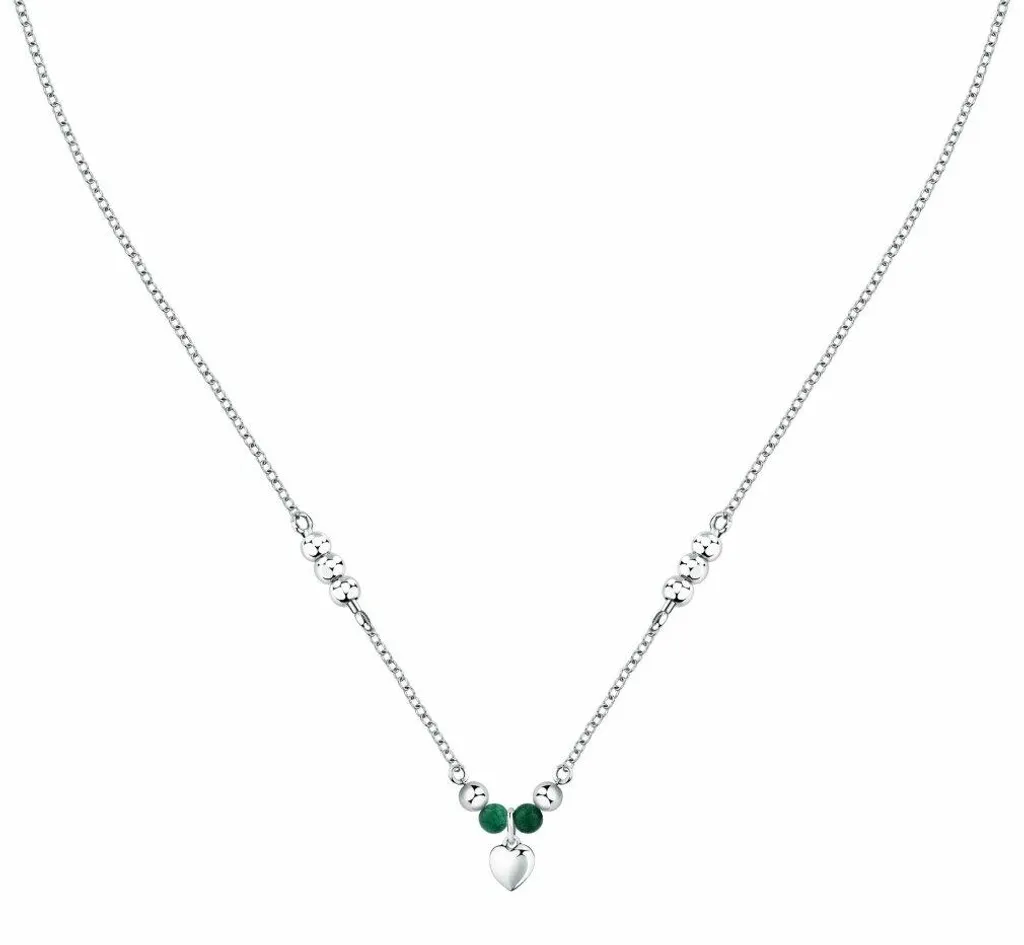 Collier discret en acier avec agate verte Talismani SAIX20 Morellato