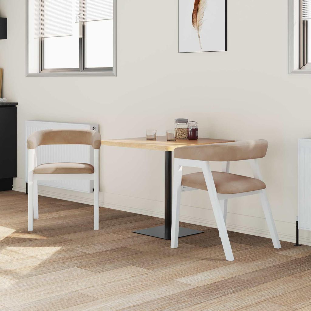 Eleganter Möbel Esszimmerstühle 2 pcs - Montage erforderlich - Weiß 54 x 57 x 73cm Massives Gummiholz - CJG936413 - Esszimmerstühle