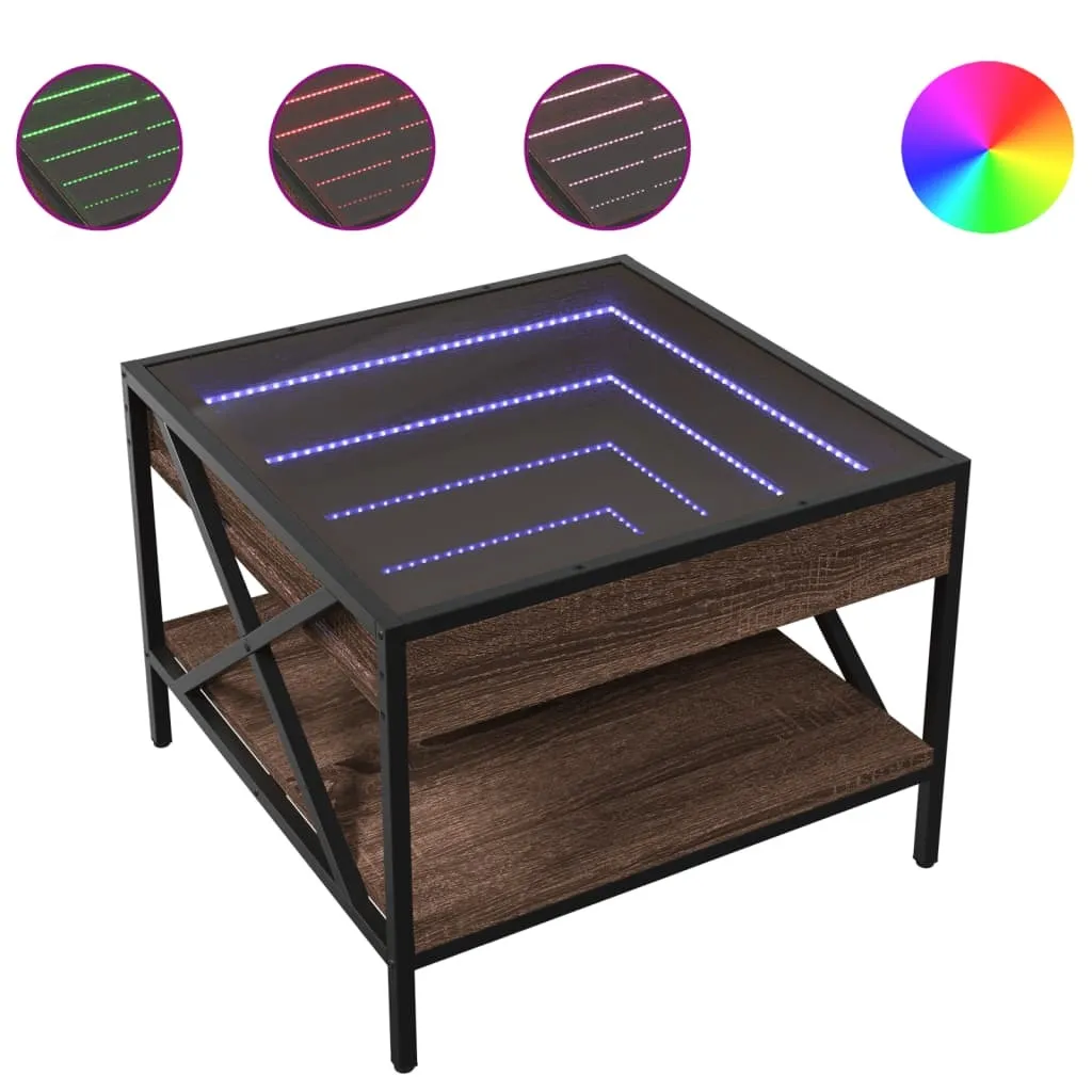 Tavolino da Salotto LED Infinity Rovere 50x50x38 - Qualità e Design
