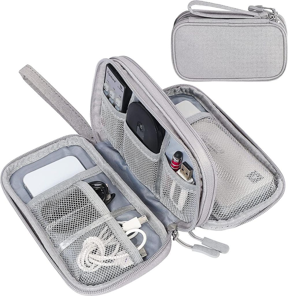 Elektronik-Organizer, Reise-Kabel-Organizer-Tasche, Etui für elektronisches Zubehör, tragbar, wasserdicht, doppelwandig