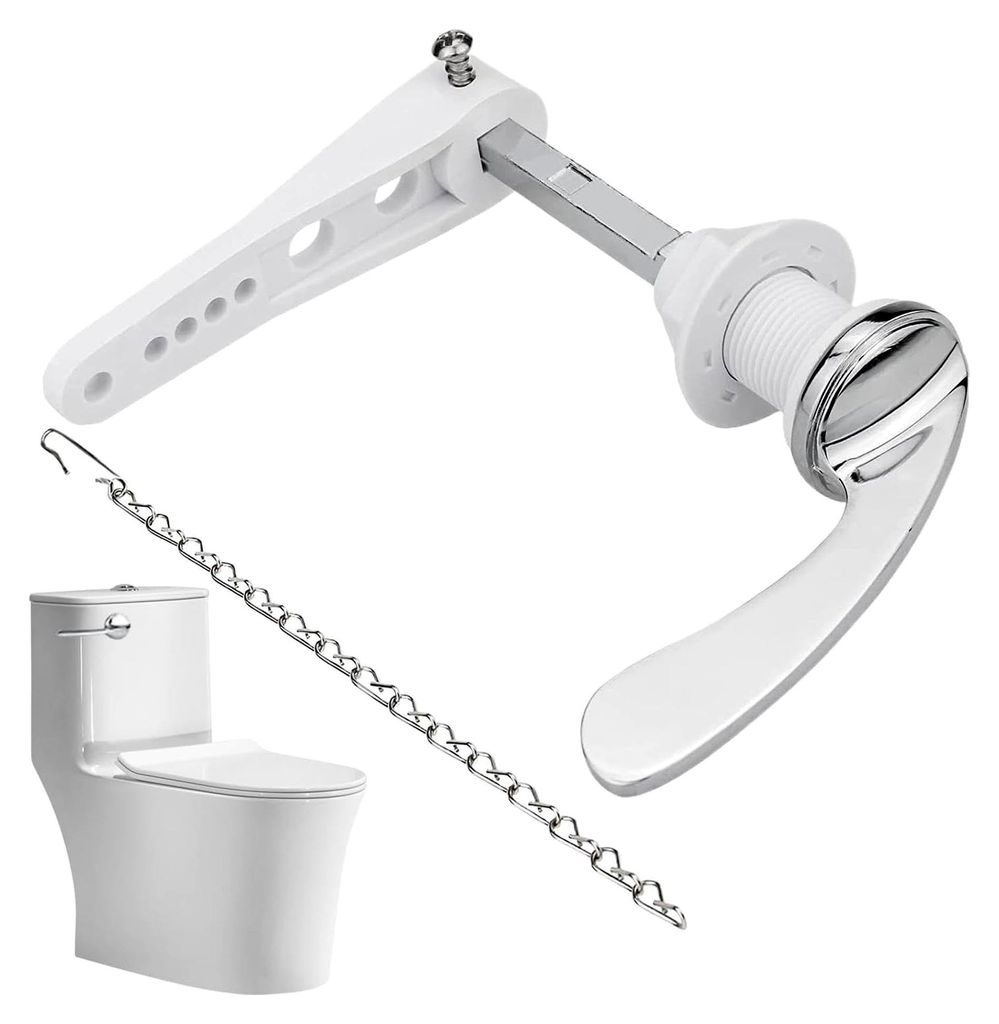WC-Garnitur mit Hebelgriff | Ersatzhebel aus Legierung für Badezimmergriff mit Ketten für das Wohnzimmer