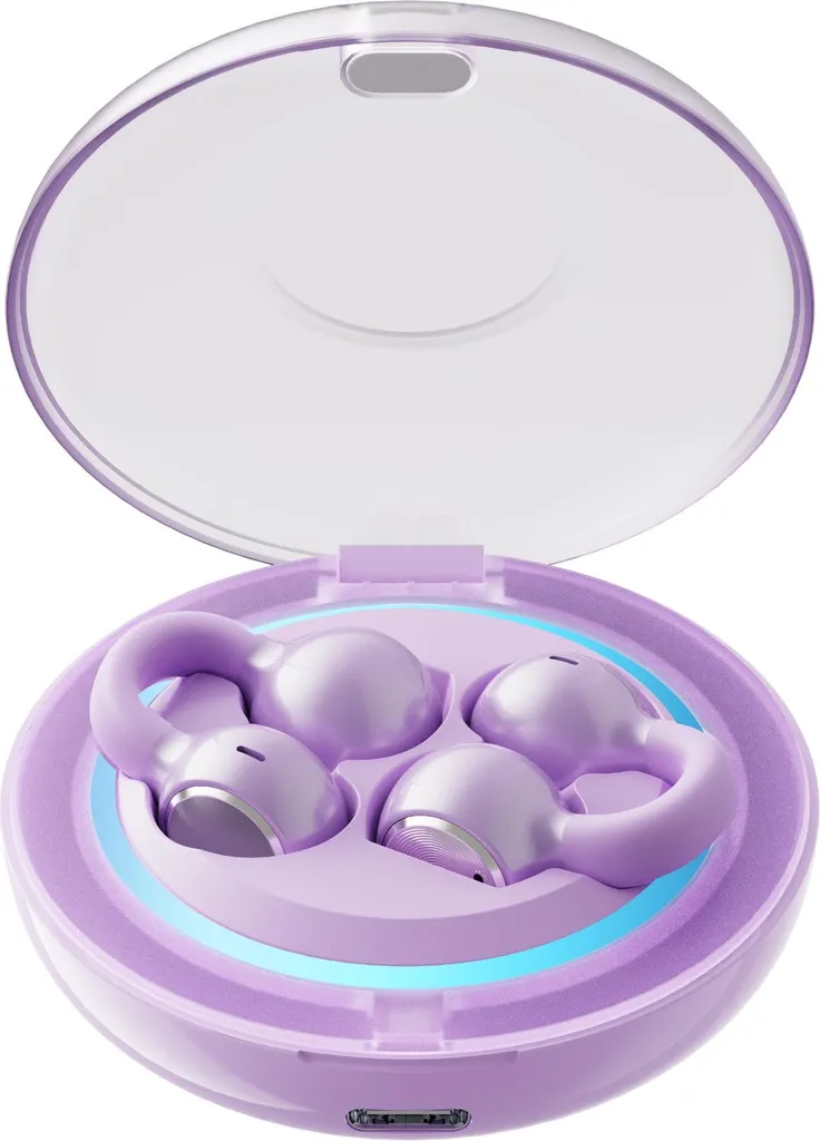 INF Cuffie Sport Open-Ear Viola: Audio HiFi e Libertà Bluetooth 5.3 - 9