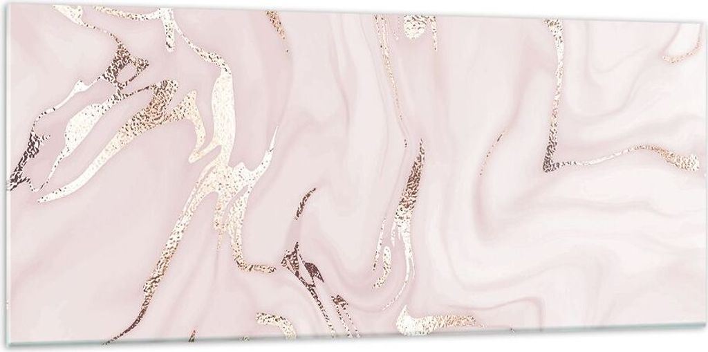 Bilder auf glas - Einteilig - Rosa Marmor verschüttet - 120x50cm - Glasbilder - Wandbilder - Bilder - zum Aufhängen bereit - Wanddekoration aus G...