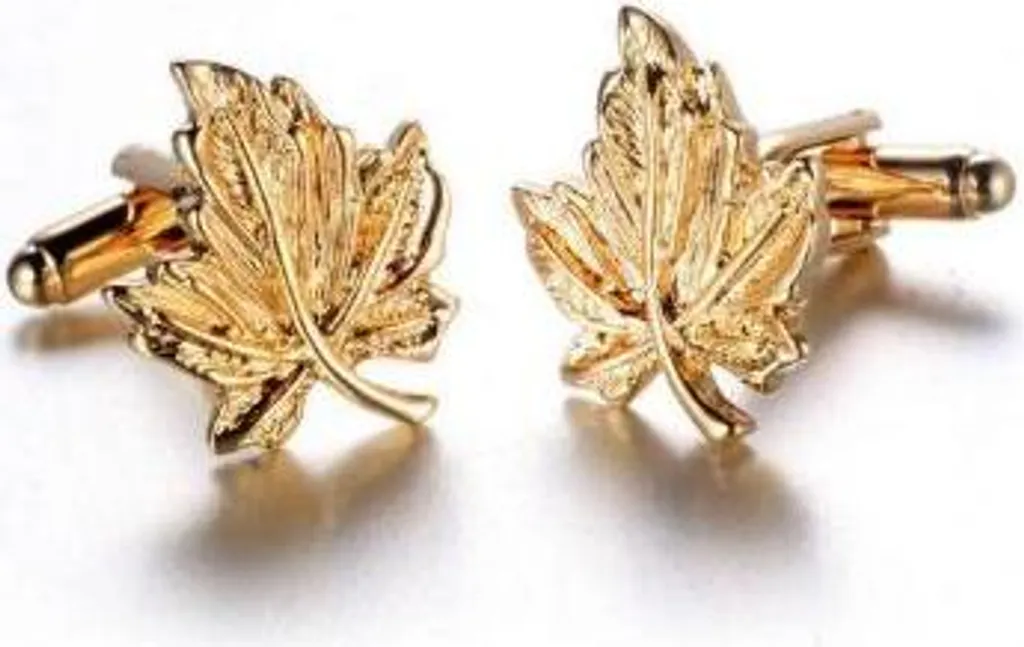 Boutons de manchette feuille d'érable pour mariage, cérémonie et soirée