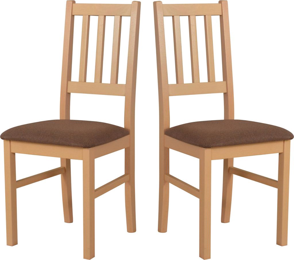 LeafDesign Esszimmerstühle Holz - Stuhl Buche Massiv - Stühle Esszimmer 2er Set - Holzstuhl - Esstischstühle - Küchenstühle 2er Set 2x BOS 4, ...