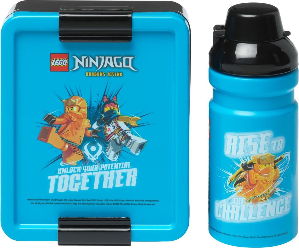 LEGO Trinkflasche + Brotdose LUNCH SET NINJAGO blau/schwarz