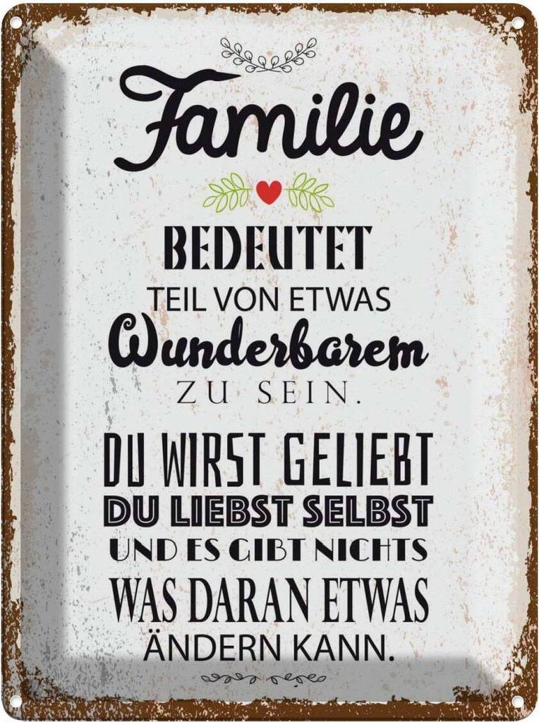 vianmo Blechschild 40x30 cm Familie Teil von etwas wunderbarem Freunde