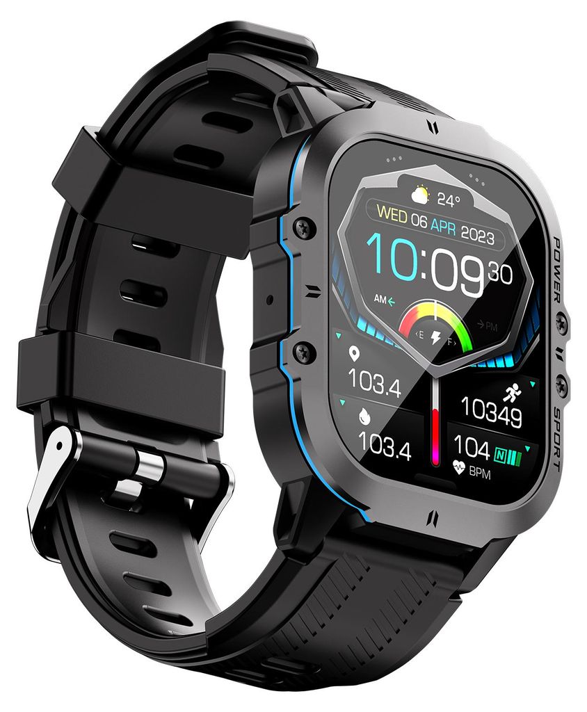 C26 Smart-Armband-Sportuhr, 1,96-Zoll-AMOLED-Voll-Touchscreen, Fitness-Tracker, 1 ATM wasserdicht, BT-Anruf, Blutsauerstoffgehalt/Schlaf/Herzfreque...