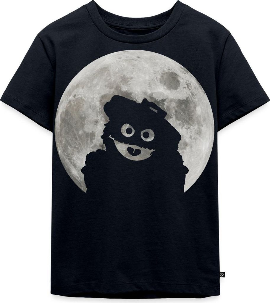 Spreadshirt Sesamstraße Oskar In Einer Vollmondnacht Kinder Premium T-Shirt, 122/128 (6 Jahre), Navy