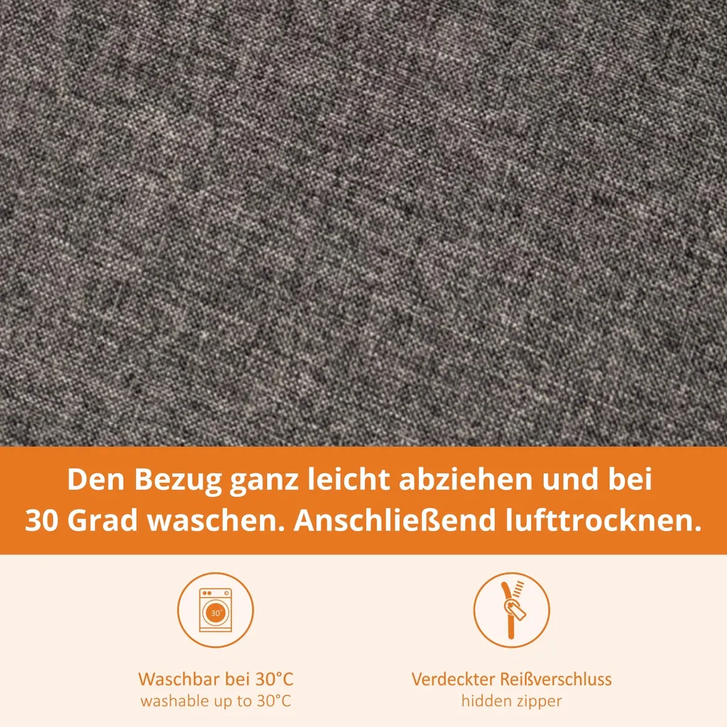 Cuscino Panca 200x40 Lavabile Sleepling - Grigio Antracite Robusto - 5