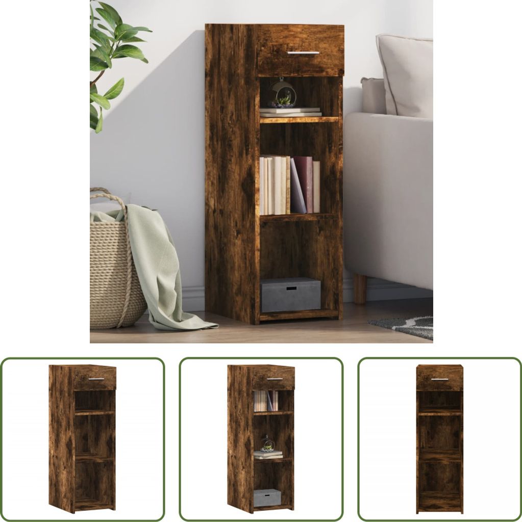 The Living Store Sideboard Räuchereiche 30x42,5x93 cm Holzwerkstoff