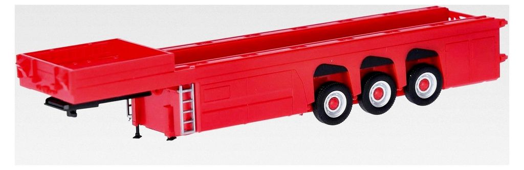 LKW Modell Betonteileauflieger 3achs, Miniatur im Maßstab 1:87, Sammlerstück, Germany, Kunststoff, Farbe: rot