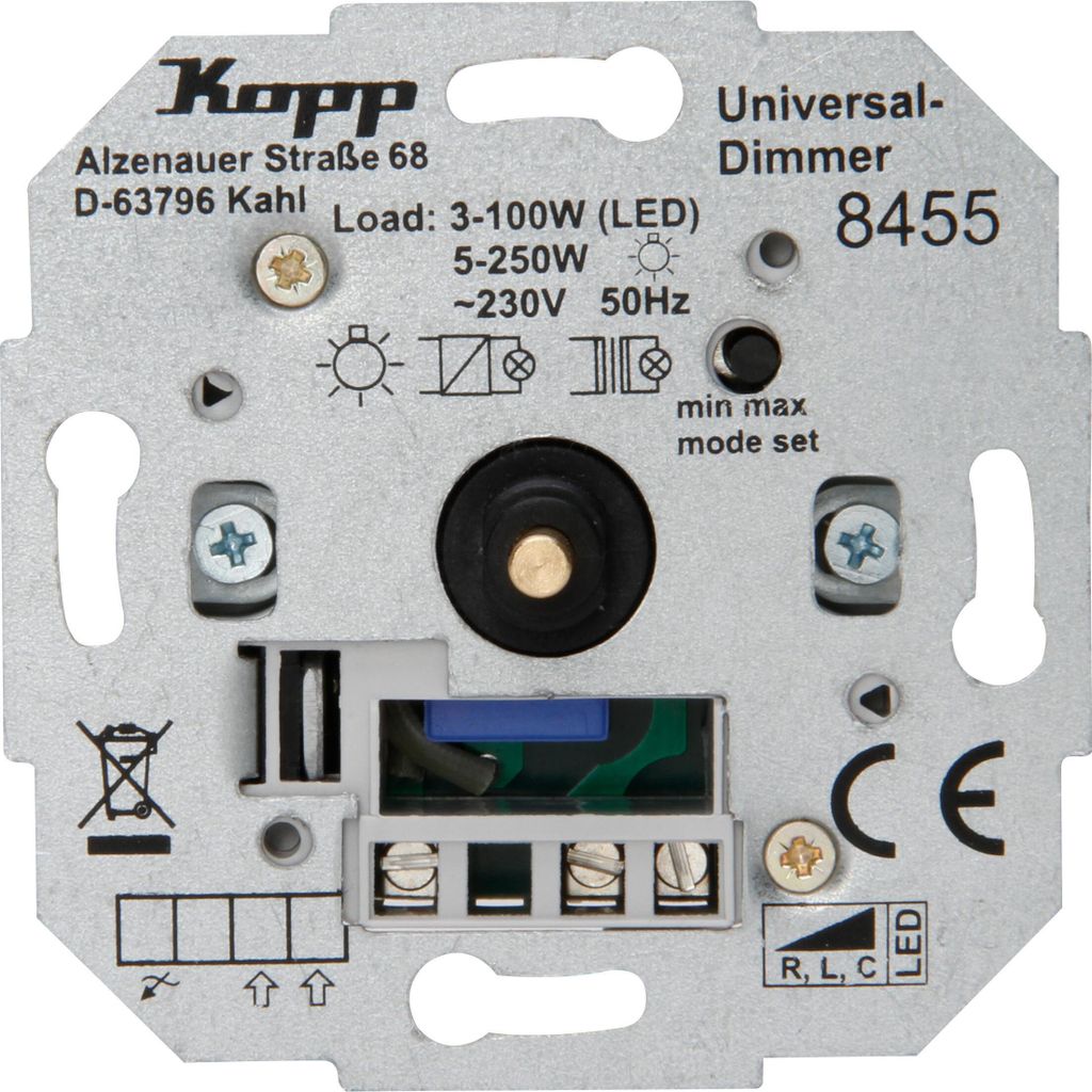 Kopp 845500181 LED Universal Druckwechsel-Dimmer RLC-LED Produktbild 