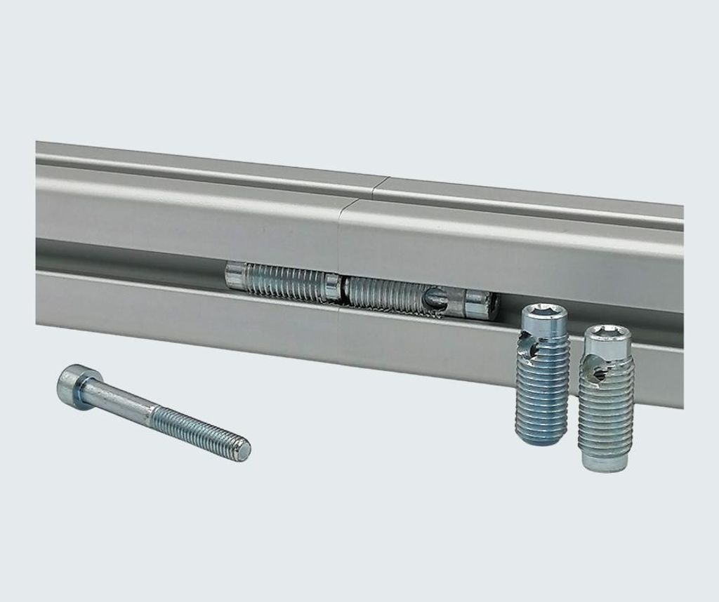 Automatik-Stoßverbinder 40x40 Nut 8 Aluprofil- 10 Stück, inkl. Befestigungsset