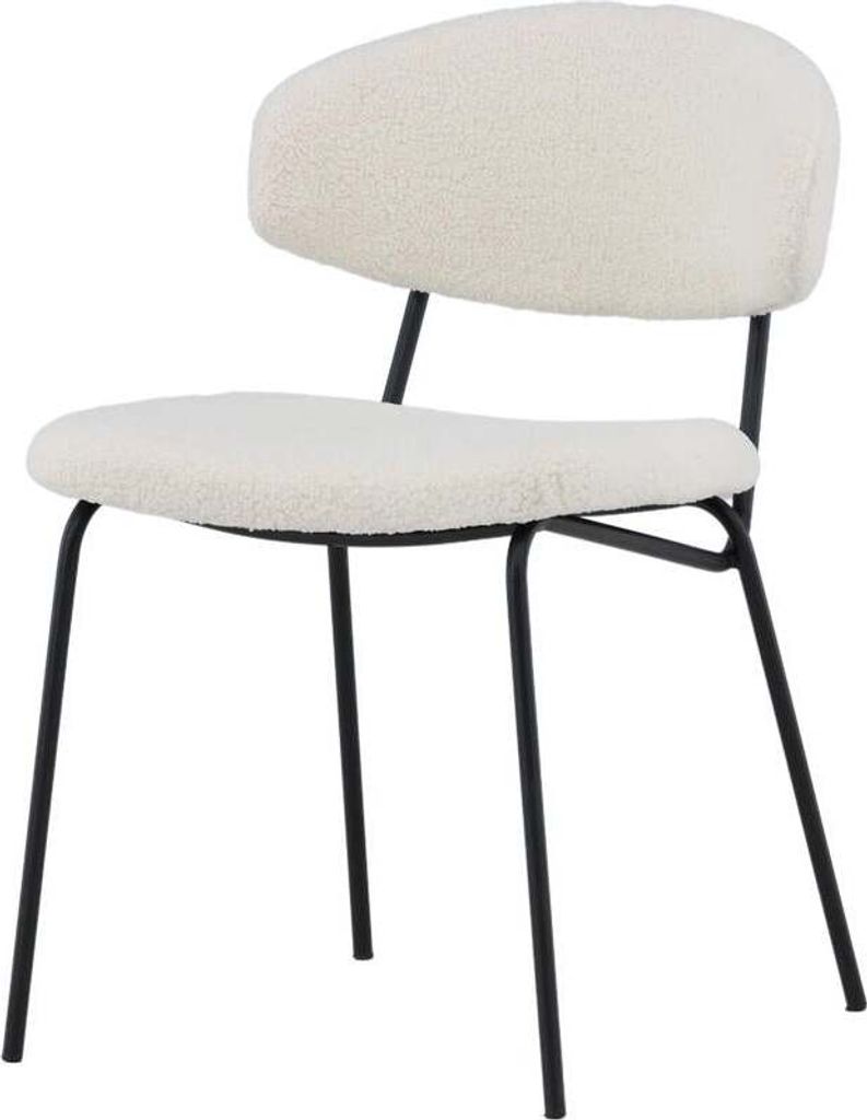 FURNLUX Esszimmerstuhl Chico Weiss Und Schwarz 50cm / Hauptfarbe: Weiß / Abmessungen: 50 x 57 x 79 cm