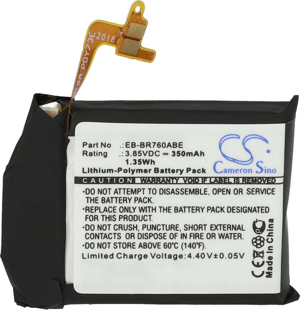 vhbw Akku Ersatz für Samsung EB-BR760ABE, EB-BR760 für Smartwatch Uhr Fitnessarmband (350 mAh, 3,85 V, Li-Polymer) + Werkzeug-Set