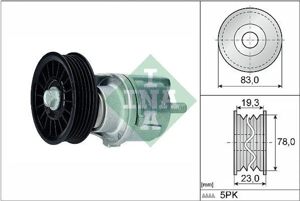 Tendeur de courroie INA 534 0185 10 pour Passat 3B et Audi A6
