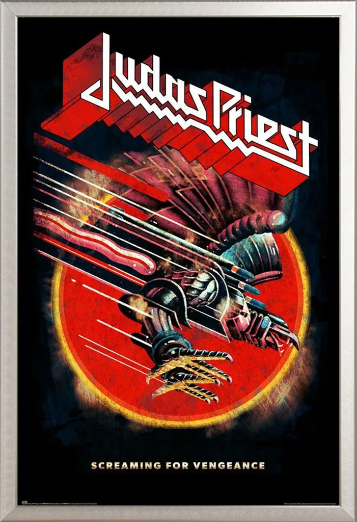Protégez votre poster Judas Priest avec ce cadre aluminium Shinsuke argenté
