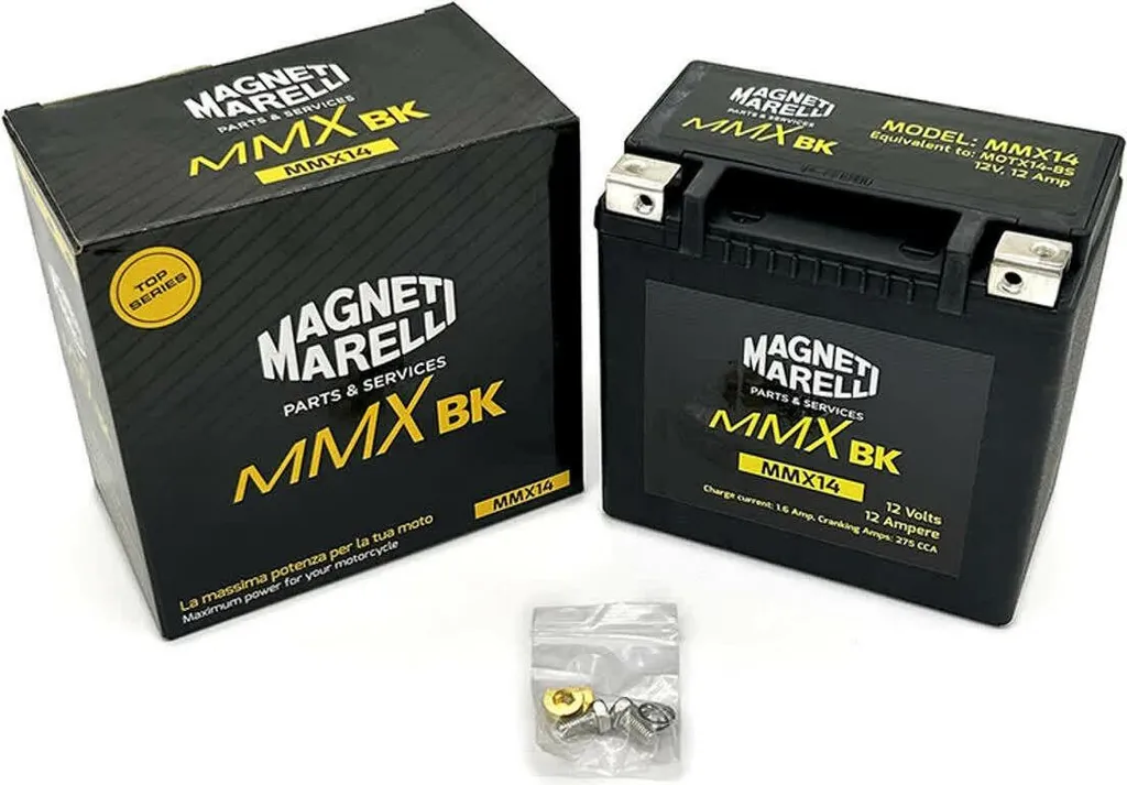 Batterie moto YTX14-BS Magneti Marelli 12V 12Ah prête à l'emploi